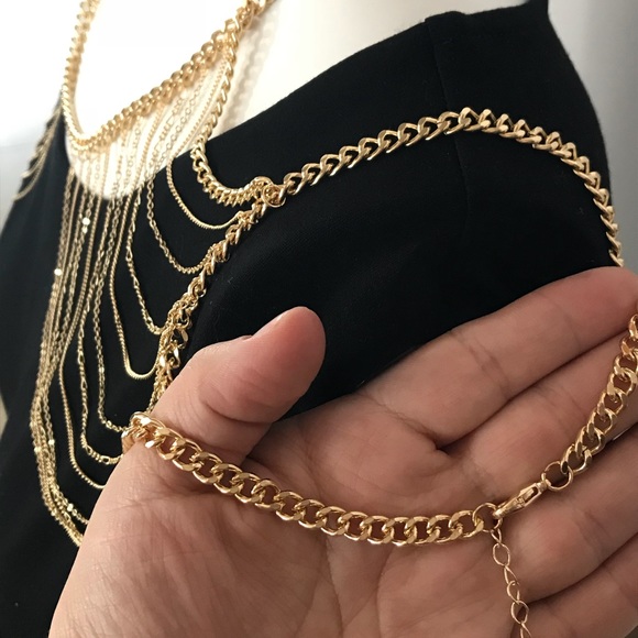 Necklace gold body chain layered boutique jewelry - Picture 4 of 6